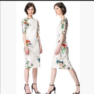 Zara Oriental Floral Pencil Dress